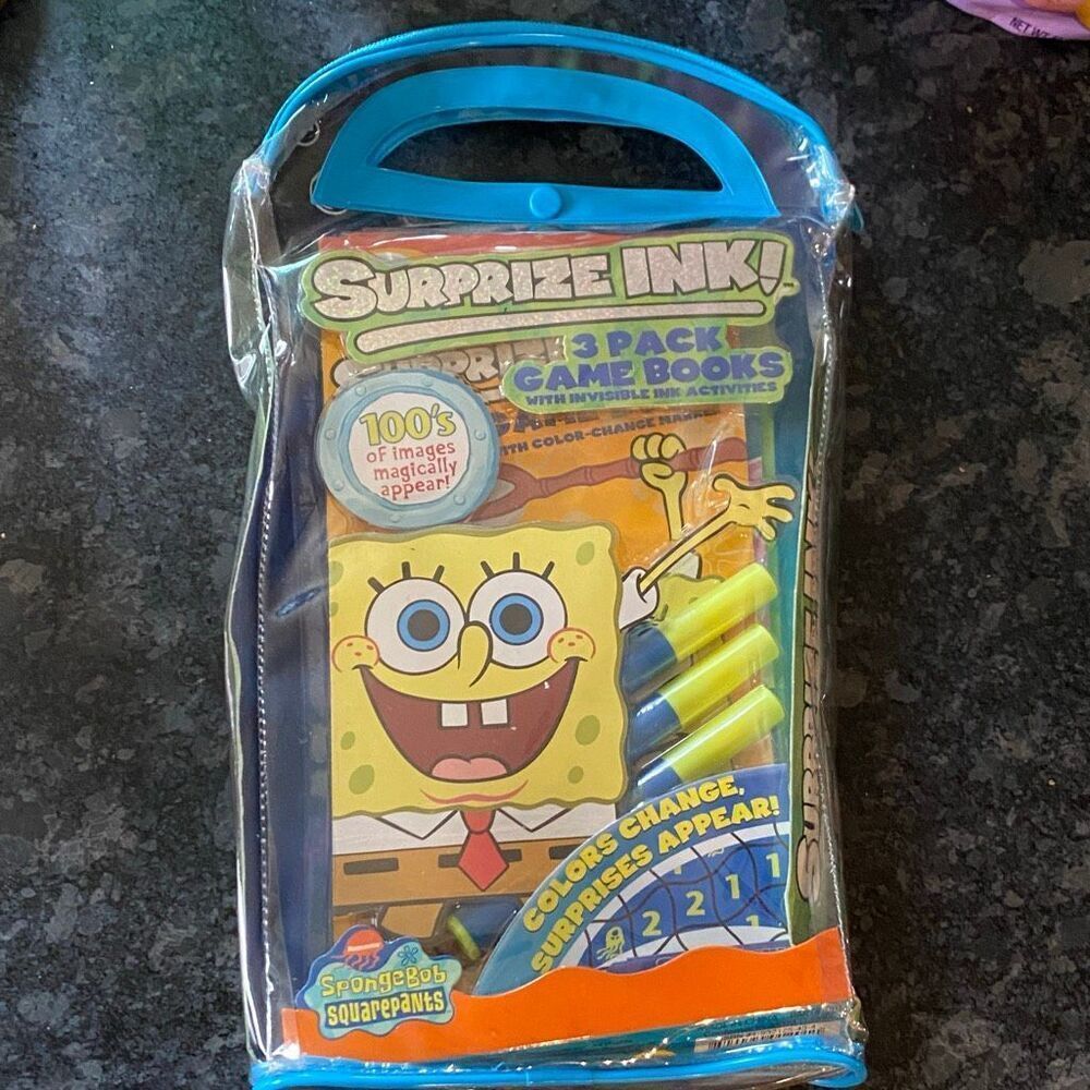 2003 SpongBob SquarePants Surprize Ink THREE Activity Books